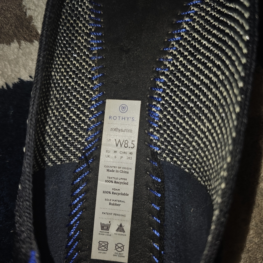Rothy’s The Point Midnight With Sparkle Women’s Size 8.5 - Picture 3 of 4